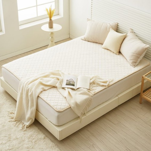 한일좋은자리 소프트 극세사 베이지 탄소매트 (퀸, 160x200cm)_이미지