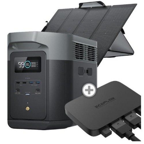 에코플로우 델타2 맥스 파워뱅크 (+ 220W 태양광 패널 1개, 주행충전기)_이미지