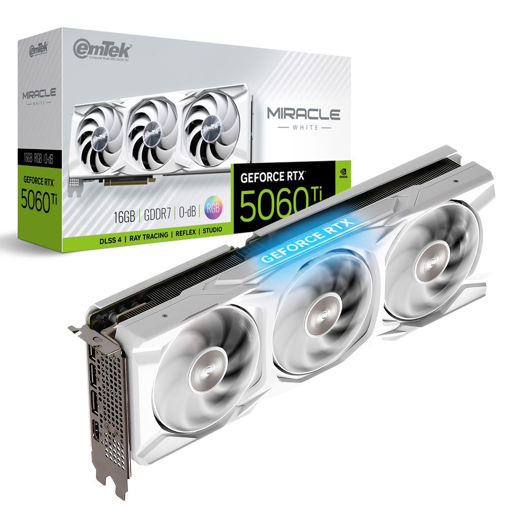 이엠텍 지포스 RTX 5060 Ti MIRACLE WHITE D7 16GB