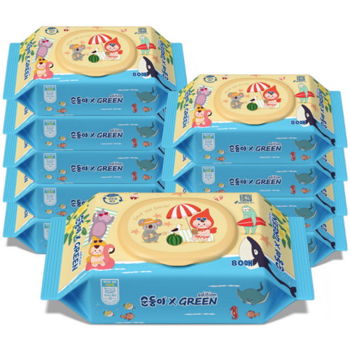 순둥이 ㅤ그린에디션 여름버전 물티슈 캡형 80매 (10팩)_이미지