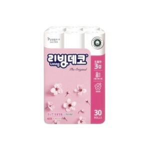 깨끗한나라 리빙데코 더오리지널 3겹 30롤 1팩 화장지/두루마리