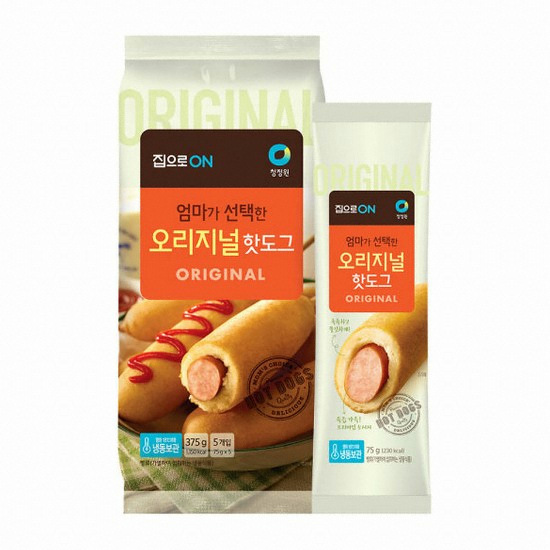 대상 청정원 집으로ON 엄마가 선택한 오리지널 핫도그 5개입 375g (10개)