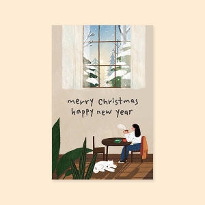 캘리엠 크리스마스카드 XHH2311 MERRY CHRISTMAS HAPPY NEW YEAR
