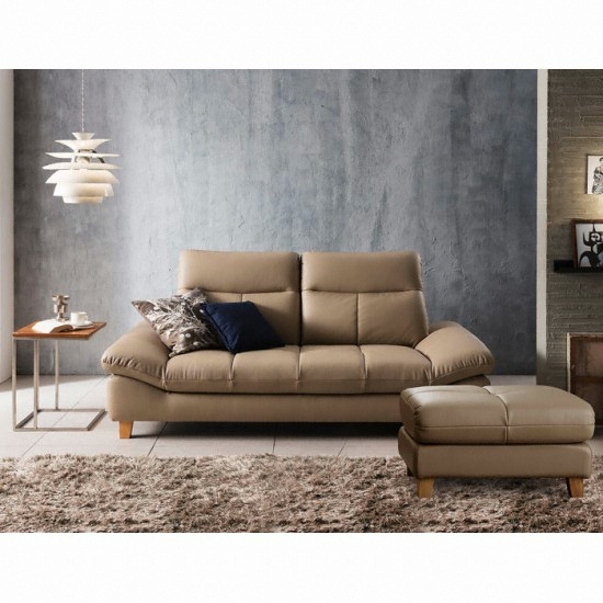 자코모 에비뉴엘 슈렁큰 천연가죽 소파 3인용 (스툴포함)_이미지