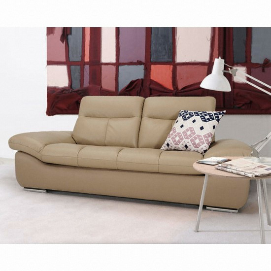 자코모 에비뉴엘 슈렁큰 천연가죽 소파 3인용 (스툴포함)_이미지