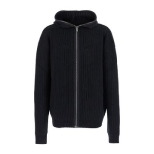 릭오웬스 블랙 풀 집업 후드 가디건 RU02E1647 KWV09_이미지