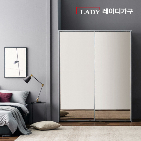 레이디가구 매튜 슬라이딩 선반형 양쪽미러도어 옷장 1700_이미지