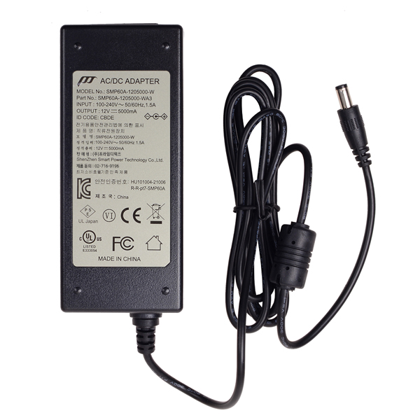 파워텍 12V 5A IEC 62368 해외인증 어댑터_이미지