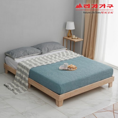 라자가구 위드 스완 평상형 원목 침대 Q (라텍스탑독립)_이미지