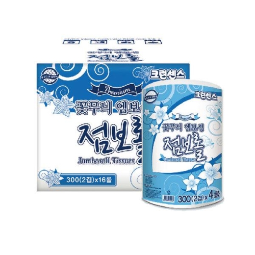 꽃무늬 엠보싱 점보롤 300 2겹 165m