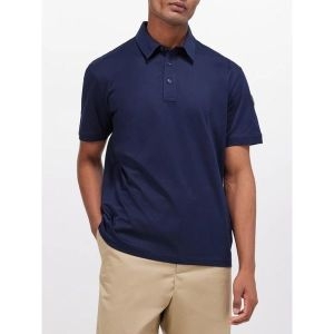 몽클레르 남성 Logo patch cotton jersey polo shirt 1569083 Navy 71416427