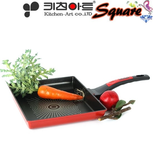 키친아트 스퀘어 다이아몬드코팅 주물지단팬 [27cm]