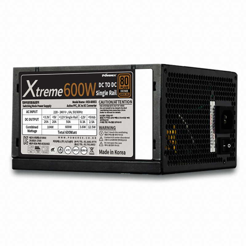 POWEREX Xtreme 600W DC to DC 80PLUS����� 230V EU