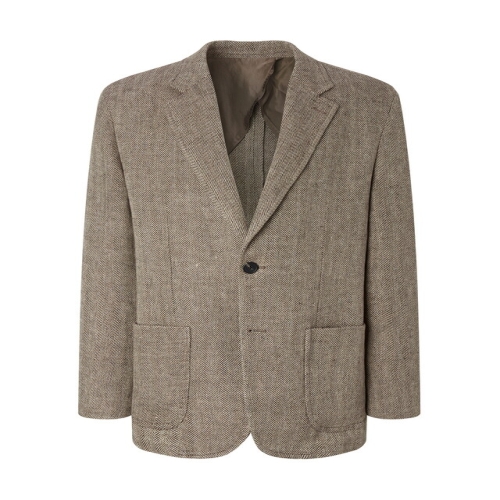 남성 브라운 헤링본 린넨 자켓_WHJA4D703W2