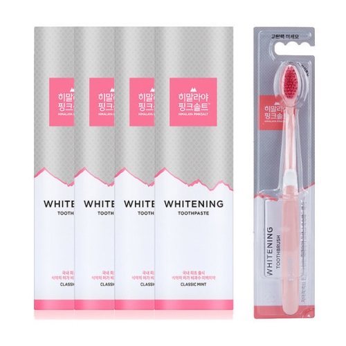 페리오 히말라야 핑크솔트 화이트닝 클래식민트 치약 100g x 4개 + 칫솔 x 1개 (1세트)