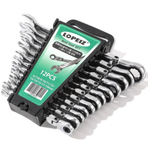 로페이즈 플렉시블 기어라쳇렌치 스패너세트 (12pcs)