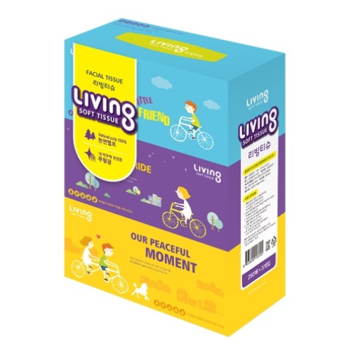 리빙 미용티슈 250매 (3입)