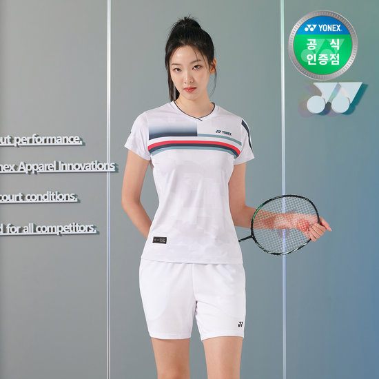 요넥스 여성용 배드민턴 반팔 티셔츠 게임웨어 243TS014F