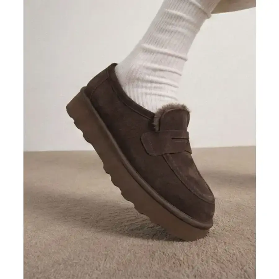 식스핏 6FT 5CM 키높이 WINTERFELL SLIP LOAFER CHOCO BROWN 어그 로퍼 143497