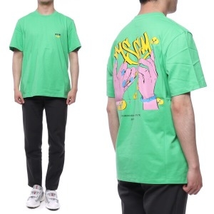 MSGM 남성 크루넥 반팔 티셔츠 3040MM163_217098_36_21S
