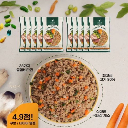 와즈펫 독 프리미엄 화식사료 닭고기 파우치 100g (10개)_이미지
