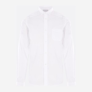 프라다 화이트 코튼 포플린 버튼다운 칼라 셔츠 UCN624SOOO 10IVF0009