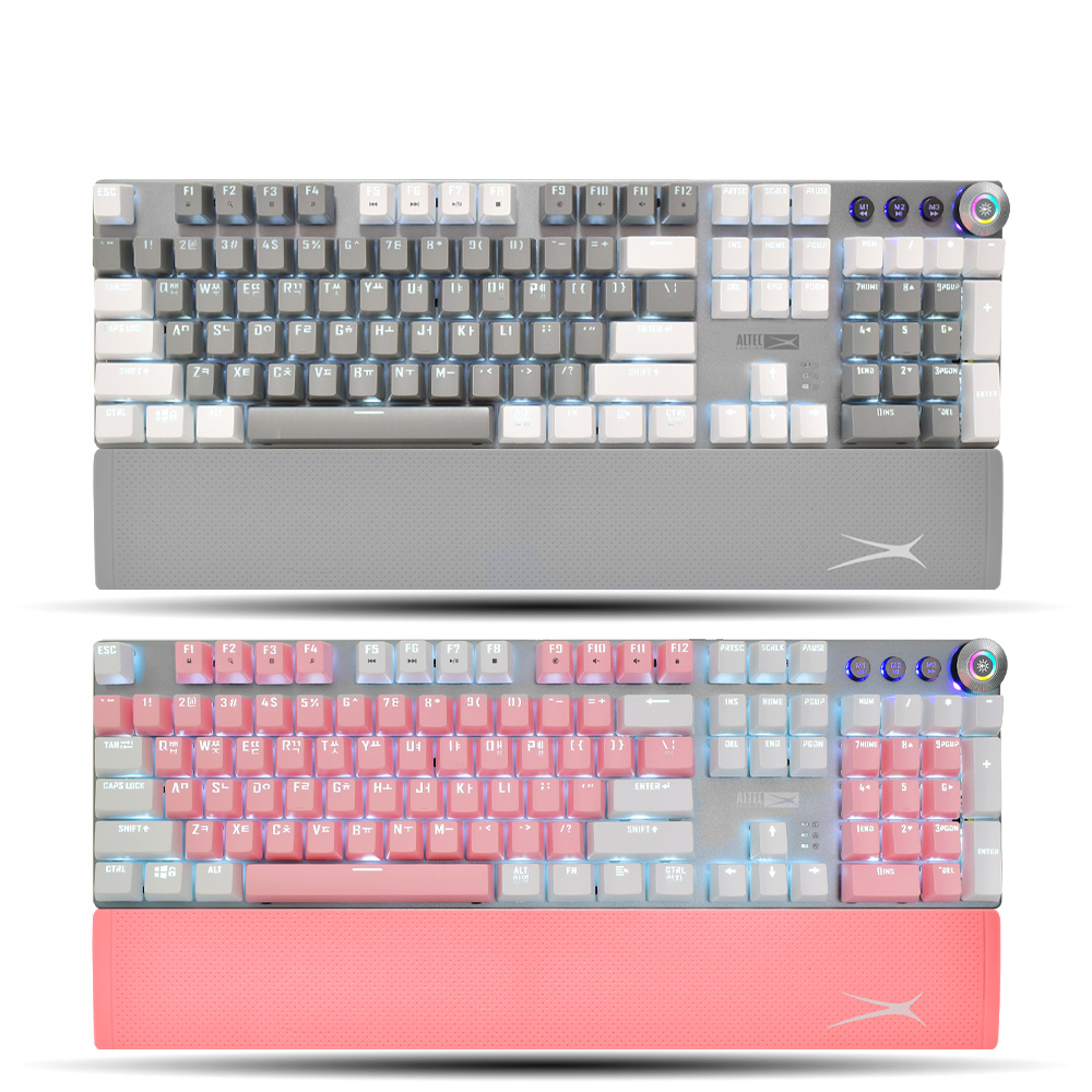 알텍랜싱 ALGK8614 기계식 키보드 핑크 화이트 (청축+갈축)