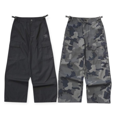 셀러허브 유니섹스 엄브로 2026 UR121CPT16/와이드 카고 스트레이트 팬츠/BLK0 블랙 ,CAM2 카모_이미지