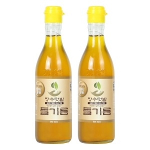  장수텃밭 중국산 들기름 350ml [2개]