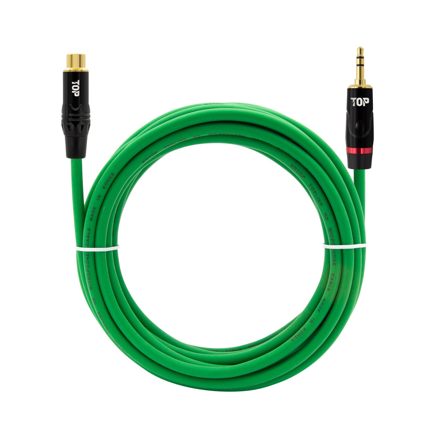 탑라인에이치디 HDTOP RCA 암 to 3.5스테레오 수 케이블 블랙그린 (3m, HT-TP6502)_이미지