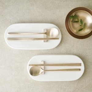 광명유기 방짜 유기 이니셜 각인 2인 놋 수저 선물 세트_이미지