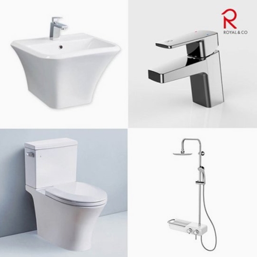 로얄P 양변기+세면기+수전+선반샤워 세트