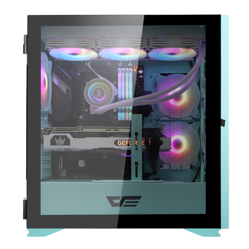 darkFlash DLX21 RGB MESH 강화유리 (네오민트)_이미지