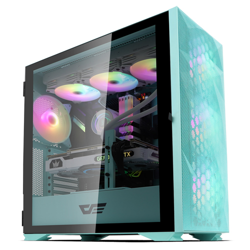 darkFlash DLX21 RGB MESH 강화유리 (네오민트)_이미지