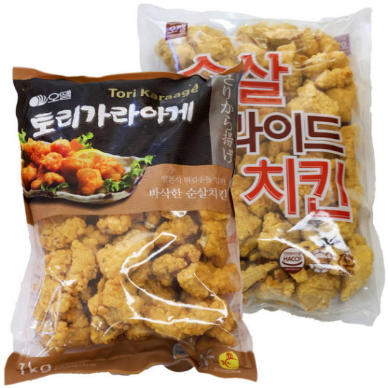 오뗄 순살 후라이드 치킨 1kg+토리가라아게 순살치킨 1kg