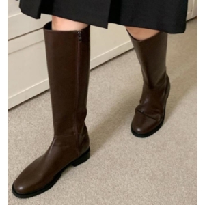 20대 여성 가죽롱부츠 옆지퍼 통부츠 19770649