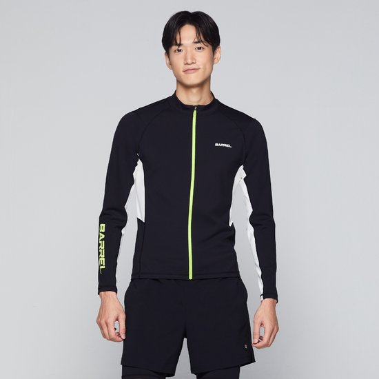 모션 스탠다드핏 집업 래쉬가드 블랙 B3SMWZR003BLK