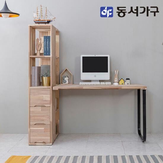 동서가구 네오 아카시아 원목 책장 책상 (1200x600)