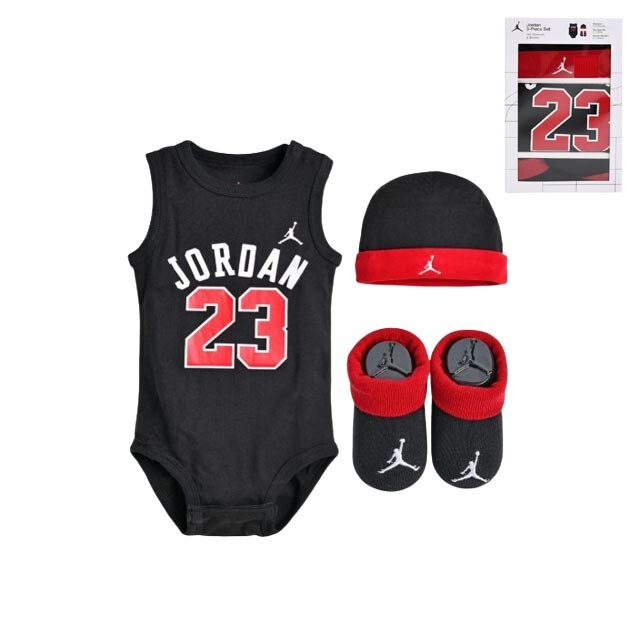 나이키키즈 플레이키즈프로 조던베이비 바디수트세트 모자+양말 N261UU808P 백일선물 조카선물 출산선물