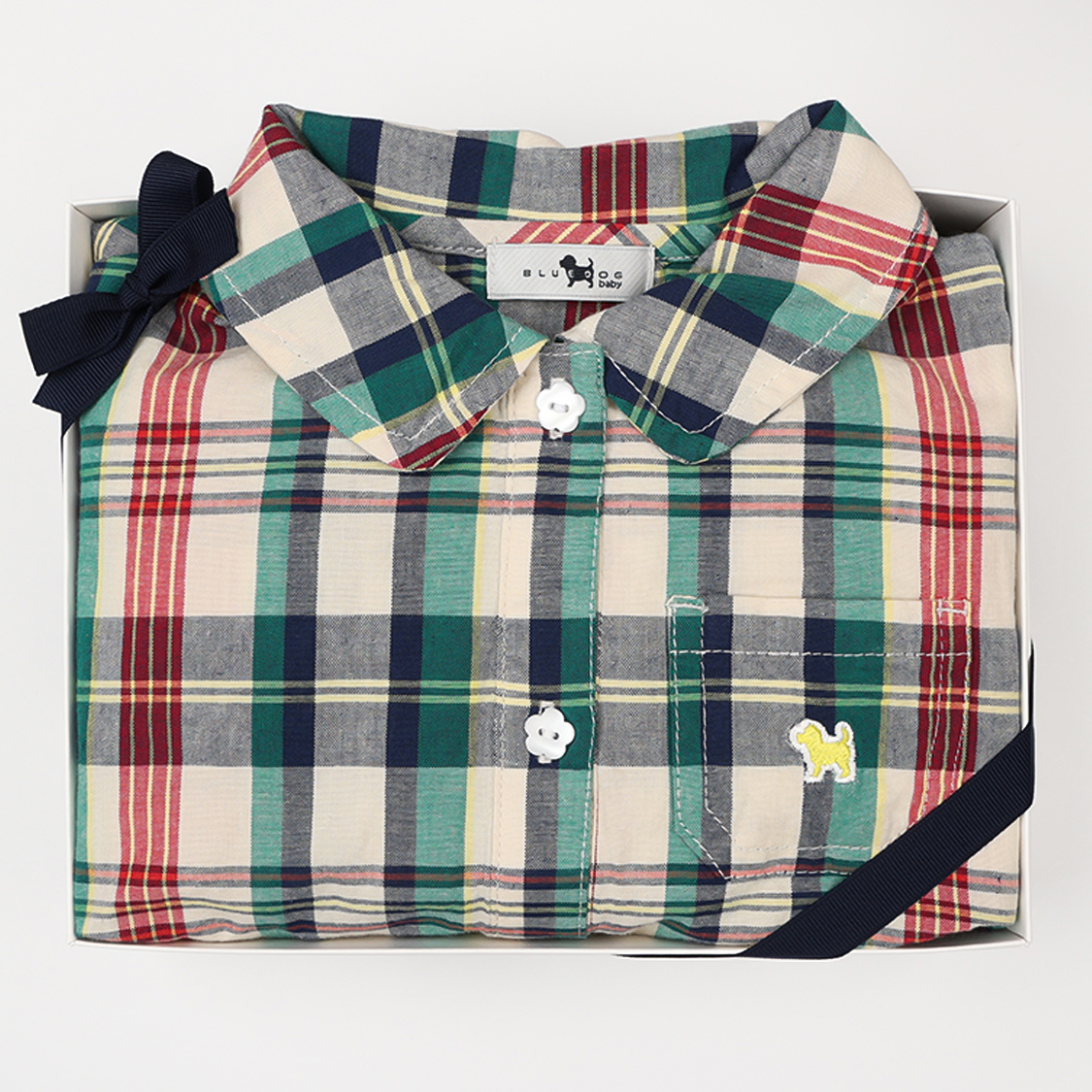 블루독베이비 10 BL 마드라스체크 반팔 드레스 4631440001