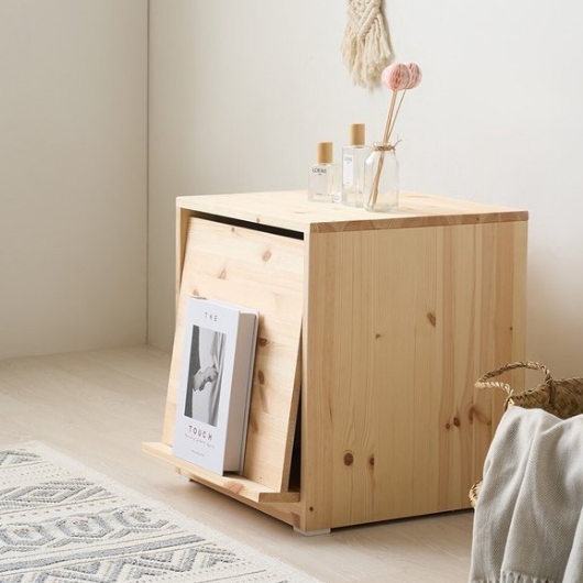 보루네오하우스 엘리브 모리 레드파인 원목 1단 수납장  400_이미지