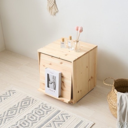 보루네오하우스 엘리브 모리 레드파인 원목 1단 수납장  400_이미지