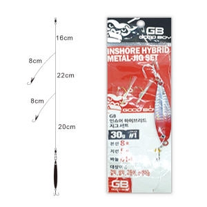 GB 인쇼어 하이브리드 지그세트 25g/30g 메탈지그+어피바늘 채비_이미지