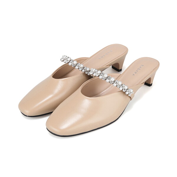  바바라 여성 양가죽 페미닌 보석 스트랩 뮬_BBJ112BE