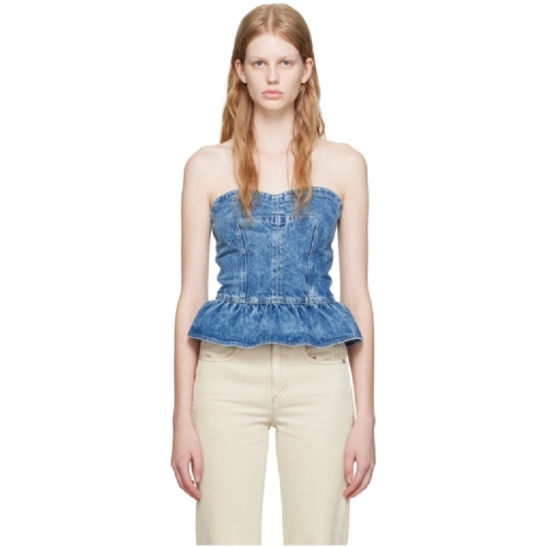 이자벨마랑 에뚜왈 베이지 솔리지니아 데님 캐미솔 23PHT0006FA A1H35E T_이미지