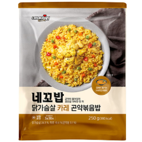 허닭프렌즈 네네치킨 네꼬밥 닭가슴살 카레 곤약볶음밥 250g (3개)
