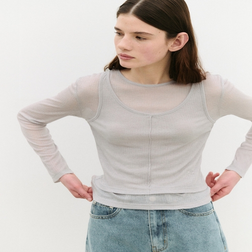 �ֿ��̾ؾ� �ζ�ζ� �ζ�ζ� NUBASIC T EL T-SHIRT SET GRAY TS25304M002