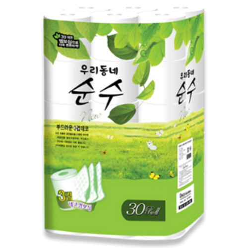  청파제지 우리동네 순수 3겹 25m (30롤) [2팩]