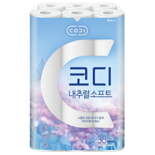 코디 내추럴 소프트 27m (30롤) (2팩)_이미지