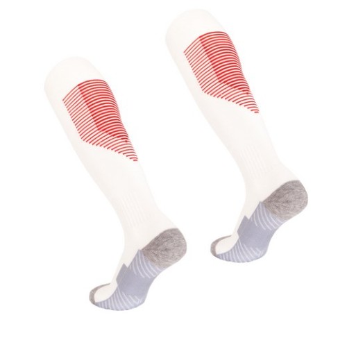 SNF 컬러플 두꺼운 축구양말 (2개) (화이트레드)